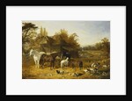 A Farmyard with Horses and Ponies by John Frederick Herring Snr