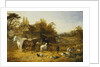 A Farmyard with Horses and Ponies by John Frederick Herring Snr