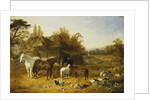 A Farmyard with Horses and Ponies by John Frederick Herring Snr