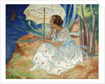 Young woman with an Umbrella, Saint Maxime; Jeune Fille a l'Ombrelle Saint-Maxime, c.1918 by Henri Lebasque