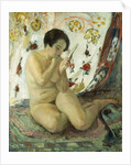 Nude Sat with a Mirror; Nu Assis au Miroir, 1925-1930 by Henri Lebasque