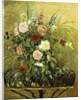 Bouquet of Flowers with a Rustic Wooden Jardiniere by Camille Pissarro