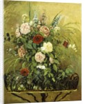 Bouquet of Flowers with a Rustic Wooden Jardiniere by Camille Pissarro