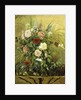 Bouquet of Flowers with a Rustic Wooden Jardiniere by Camille Pissarro