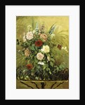Bouquet of Flowers with a Rustic Wooden Jardiniere by Camille Pissarro