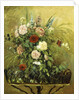 Bouquet of Flowers with a Rustic Wooden Jardiniere by Camille Pissarro