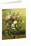 Bouquet of Flowers with a Rustic Wooden Jardiniere by Camille Pissarro