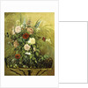 Bouquet of Flowers with a Rustic Wooden Jardiniere by Camille Pissarro