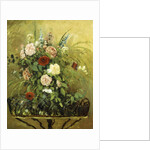 Bouquet of Flowers with a Rustic Wooden Jardiniere by Camille Pissarro