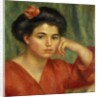 Young Woman with a Rose; Jeune Fille a la Rose, 1907 by Pierre Auguste Renoir