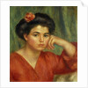 Young Woman with a Rose; Jeune Fille a la Rose, 1907 by Pierre Auguste Renoir