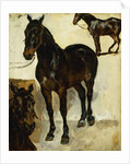 Three Studies of Horses; Trois Etudes de Chevaux, c.1823 by Ferdinand Victor Eugene Delacroix