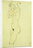 Standing Nude; Stehender Akt, 1913 by Egon Schiele