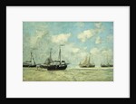 Boats on the Shore at Scheveningen; Scheveningue, Bateaux Echoues sur la Greve, 1875 by Eugene Louis Boudin