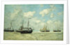 Boats on the Shore at Scheveningen; Scheveningue, Bateaux Echoues sur la Greve, 1875 by Eugene Louis Boudin