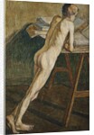 Nude Boy Standing; Stehender Knabenakt by Christian Rohlfs