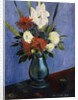 Vase of Flowers with Gladiola and Dahlias; Blumenvase mit Gladiolen und Dahlien by Oskar Schlemmer