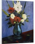 Vase of Flowers with Gladiola and Dahlias; Blumenvase mit Gladiolen und Dahlien by Oskar Schlemmer