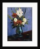 Vase of Flowers with Gladiola and Dahlias; Blumenvase mit Gladiolen und Dahlien by Oskar Schlemmer