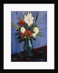 Vase of Flowers with Gladiola and Dahlias; Blumenvase mit Gladiolen und Dahlien by Oskar Schlemmer