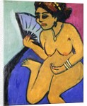 Seated Nude with Fan; Sitzender Akt Mit Facher, 1910-11 by Ernst Ludwig Kirchner