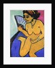 Seated Nude with Fan; Sitzender Akt Mit Facher, 1910-11 by Ernst Ludwig Kirchner