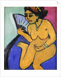 Seated Nude with Fan; Sitzender Akt Mit Facher, 1910-11 by Ernst Ludwig Kirchner