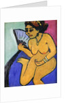 Seated Nude with Fan; Sitzender Akt Mit Facher, 1910-11 by Ernst Ludwig Kirchner