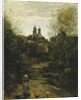 Semur, The Way to Church; Semur, Le Chemin de l'Eglise, c. 1855-1860 and 1872-1873 by Jean Baptiste Camille Corot