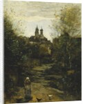 Semur, The Way to Church; Semur, Le Chemin de l'Eglise, c. 1855-1860 and 1872-1873 by Jean Baptiste Camille Corot