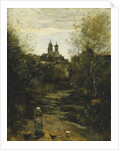 Semur, The Way to Church; Semur, Le Chemin de l'Eglise, c. 1855-1860 and 1872-1873 by Jean Baptiste Camille Corot