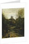 Semur, The Way to Church; Semur, Le Chemin de l'Eglise, c. 1855-1860 and 1872-1873 by Jean Baptiste Camille Corot
