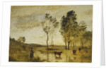 The Ford; Cows on the Edge of a Ford; Le Gue; Vaches au Bord du Gue, c.1870-1873 by Jean Baptiste Camille Corot