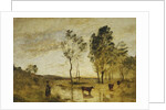 The Ford; Cows on the Edge of a Ford; Le Gue; Vaches au Bord du Gue, c.1870-1873 by Jean Baptiste Camille Corot