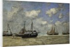 Scheveningen, Boats Run Aground on the Shore; Scheveningen, Bateaux Echoues sur la Greve, 1875 by Eugene Louis Boudin