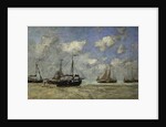 Scheveningen, Boats Run Aground on the Shore; Scheveningen, Bateaux Echoues sur la Greve, 1875 by Eugene Louis Boudin