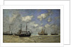 Scheveningen, Boats Run Aground on the Shore; Scheveningen, Bateaux Echoues sur la Greve, 1875 by Eugene Louis Boudin