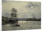 The Port of Caen; Le Port de Caen by Stanislas Victor Edouard Lepine