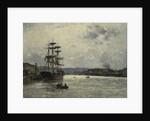 The Port of Caen; Le Port de Caen by Stanislas Victor Edouard Lepine