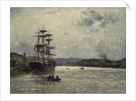 The Port of Caen; Le Port de Caen by Stanislas Victor Edouard Lepine
