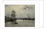 The Port of Caen; Le Port de Caen by Stanislas Victor Edouard Lepine