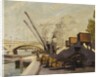 Cranes on the Seine; Grues sur la Seine by Maximilien Luce