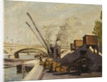 Cranes on the Seine; Grues sur la Seine by Maximilien Luce