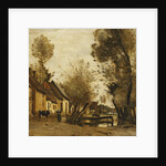 Flesselles, Street with Peasant and Cow; Flesselles, une Rue avec une Paysanne et sa Vache, c.1862-1865 by Jean Baptiste Camille Corot