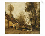 Flesselles, Street with Peasant and Cow; Flesselles, une Rue avec une Paysanne et sa Vache, c.1862-1865 by Jean Baptiste Camille Corot