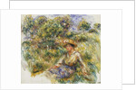 Woman in a Blue Hat sitting on the Grass; Femme en Bleu en Chapeau assise Sur l'Herbe, c.1916 by Pierre Auguste Renoir