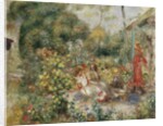 Girls in a Garden in Montmartre; Fillettes dans un Jardin a Montmartre, c.1893-5 by Pierre Auguste Renoir