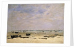 River Barges at Low Tide; Berck le Rivage a Maree Basse, 1882 by Eugene Louis Boudin