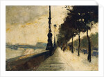 The Embankment, London; Der Uferdamm, London, 1926 by Lesser Ury