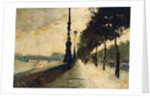 The Embankment, London; Der Uferdamm, London, 1926 by Lesser Ury
